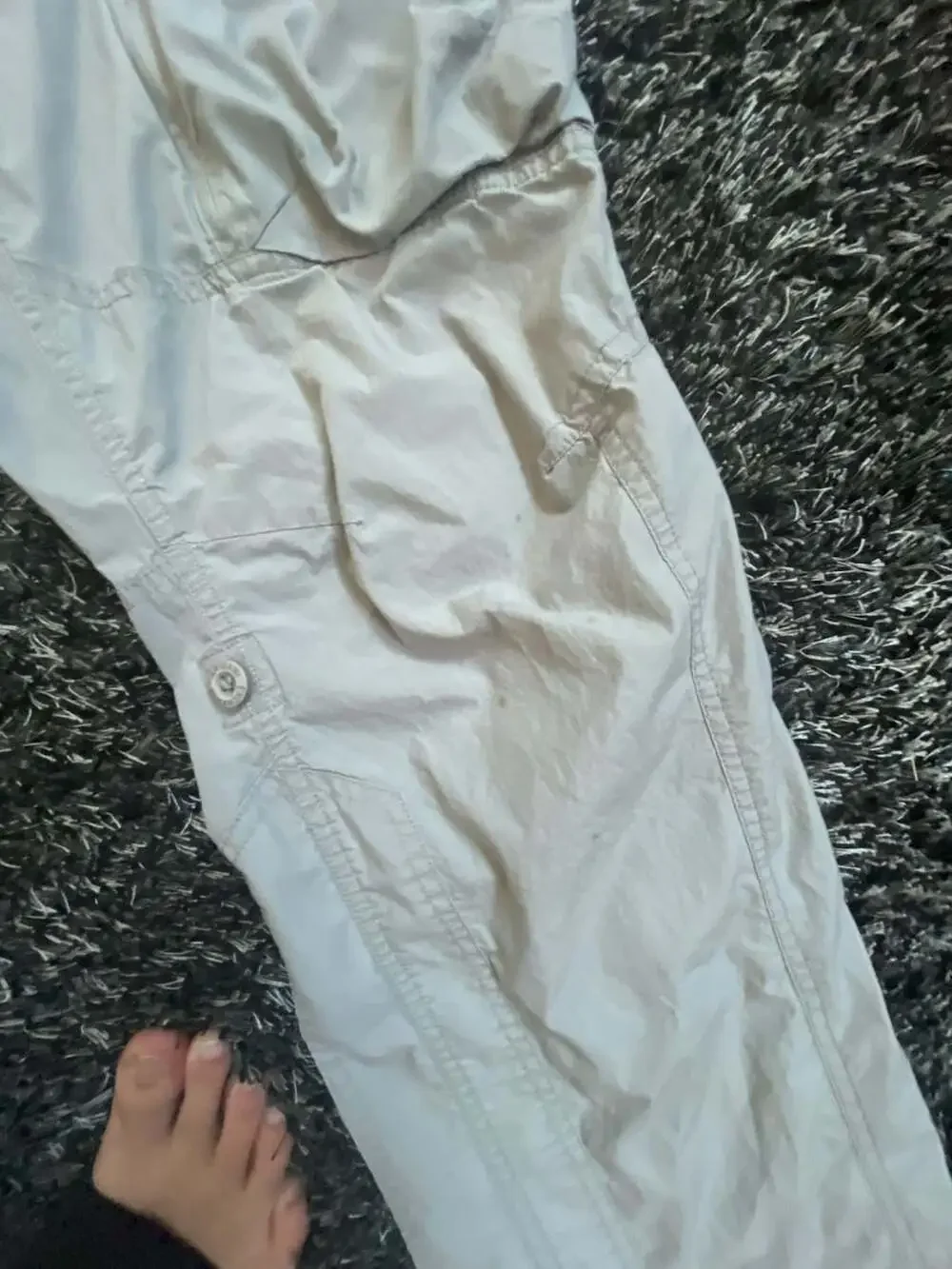 Armani Exchange Men's Beige Utility Cargo Pants